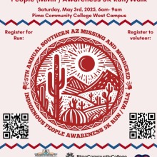 Flyer including date, May 3rd from 6am-9am at Pima Community College West Campus